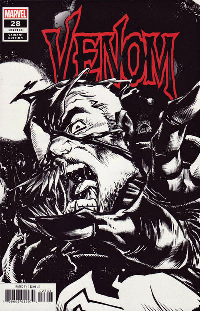 Cover for Venom (Marvel, 2018 series) #28 (193) [Ryan Stegman Black and White Cover]
