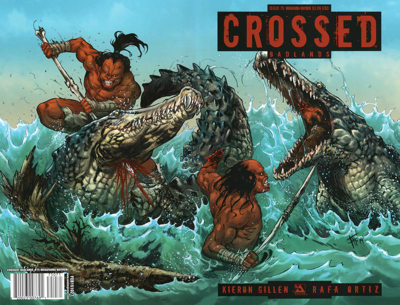 Cover for Crossed Badlands (Avatar Press, 2012 series) #75 [Megafauna Mayhem Wraparound Cover - Rafa Ortiz]
