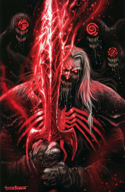 Cover for Venom (Marvel, 2018 series) #28 (193) [Illuminati Exclusive - Tyler Kirkham 'Knull' Virgin Art Color Splash]