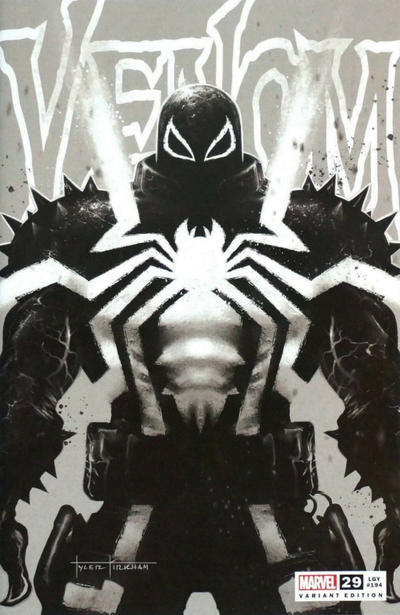 Cover for Venom (Marvel, 2018 series) #29 (194) [Street Level Hero Exclusive - Tyler Kirkham 'Agent Venom' Black and White]