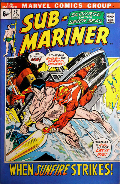 Cover for Sub-Mariner (Marvel, 1968 series) #52 [British]
