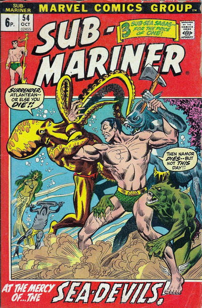 Cover for Sub-Mariner (Marvel, 1968 series) #54 [British]