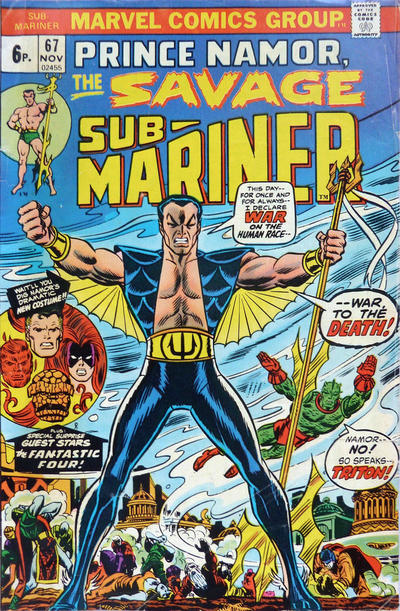 Cover for Sub-Mariner (Marvel, 1968 series) #67 [British]
