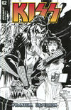 Cover for KISS: Phantom Obsession (Dynamite Entertainment, 2021 series) #2 [Black and White Cover Tim Seeley]