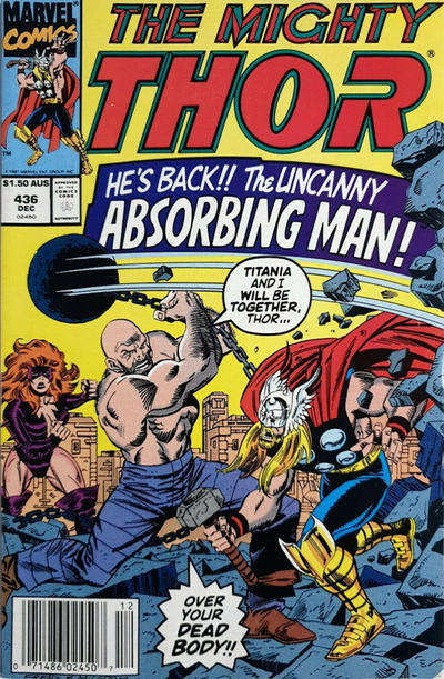 Cover for Thor (Marvel, 1966 series) #436 [Australian]