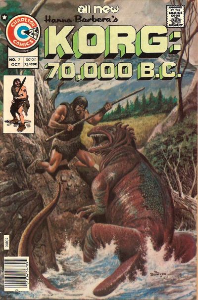 Cover for Korg: 70,000 B.C. (Charlton, 1975 series) #3