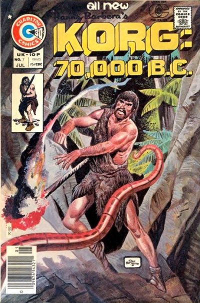 Cover for Korg: 70,000 B.C. (Charlton, 1975 series) #7