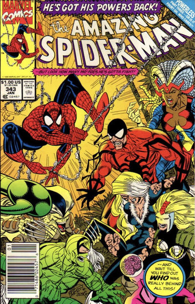 Cover for The Amazing Spider-Man (Marvel, 1963 series) #343 [Mark Jewelers]