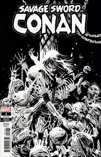 Cover for Savage Sword of Conan (Marvel, 2019 series) #1 (236) [Ron Garney Black and White Cover]