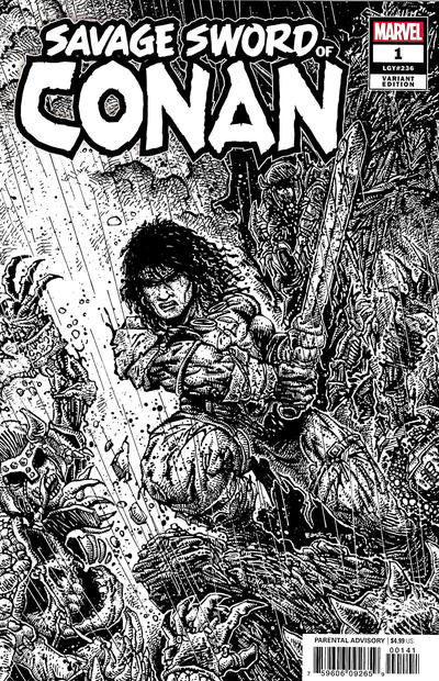 Cover for Savage Sword of Conan (Marvel, 2019 series) #1 (236) [Kevin Eastman Black and White]