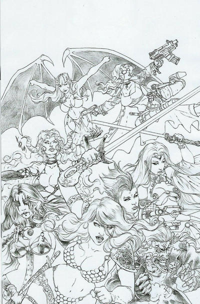 Cover for Red Sonja: Age of Chaos (Dynamite Entertainment, 2020 series) #1 [Incentive Virgin Sketch Cover Alan Quah]