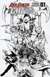 Cover Thumbnail for Red Sonja: Age of Chaos (2020 series) #1 [FOC Black and White Variant Cover - Jonathan Lau]