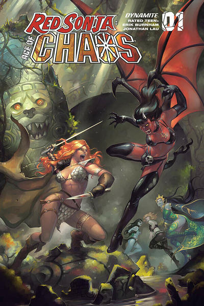 Cover for Red Sonja: Age of Chaos (Dynamite Entertainment, 2020 series) #1 [Bonus FOC Variant Cover - Meghan Hetrick]