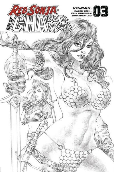Cover for Red Sonja: Age of Chaos (Dynamite Entertainment, 2020 series) #3 [Incentive Sketch Cover Alan Quah]