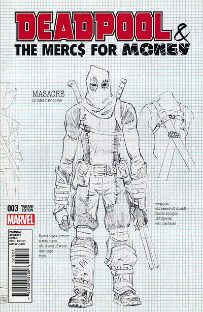 Cover for Deadpool and the Mercs for Money (Marvel, 2016 series) #3 [Mike Hawthorne Design Sketch Variant]