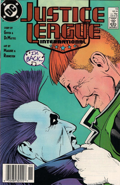 Cover for Justice League International (DC, 1987 series) #19 [Newsstand]