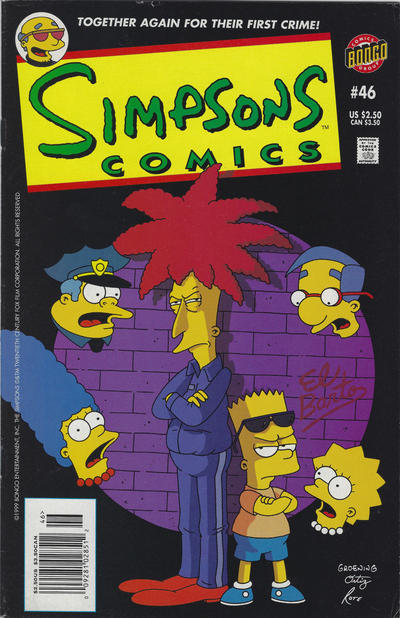 Cover for Simpsons Comics (Bongo, 1993 series) #46 [Newsstand]