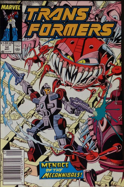 Cover for The Transformers (Marvel, 1984 series) #52 [Newsstand]