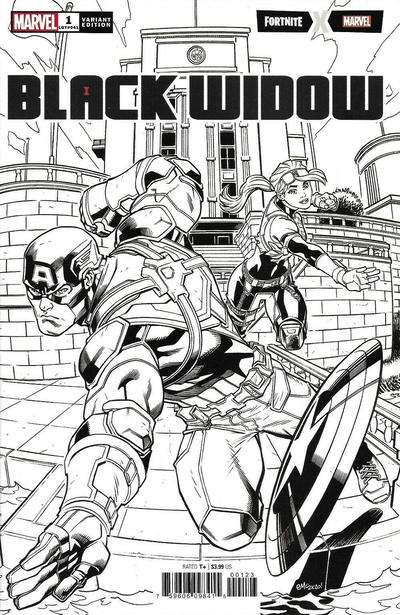 Cover for Black Widow (Marvel, 2020 series) #1 (41) [Ed McGuinness 'Surprise' Black and White Cover]