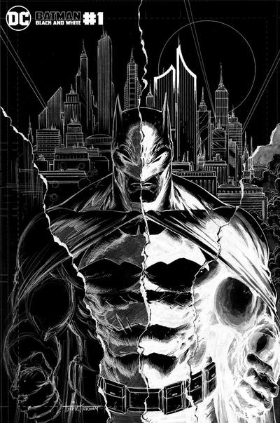 Cover for Batman Black & White (DC, 2021 series) #1 [Comics Elite Tyler Kirkham Minimal Trade Dress Cover]