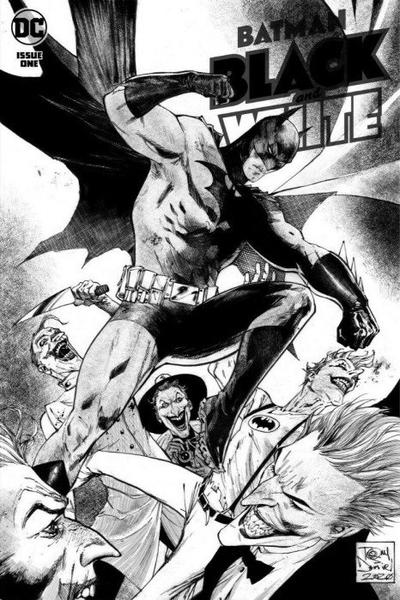 Cover for Batman Black & White (DC, 2021 series) #1 [Kingdom Comics Tony S. Daniel Trade Dress Cover]