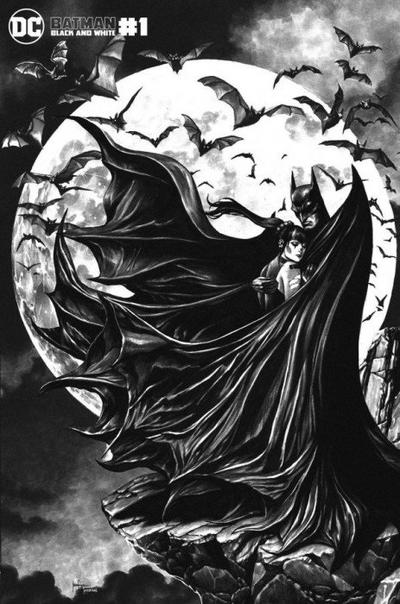 Cover for Batman Black & White (DC, 2021 series) #1 [Big Time Collectibles Mico Suayan Minimal Trade Dress Cover]