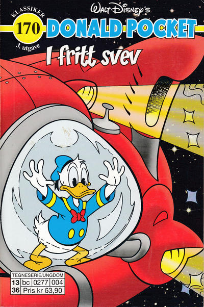Cover for Donald Pocket (Hjemmet / Egmont, 1968 series) #170 - Donald Duck i fritt svev [3. utgave bc 0277 004]