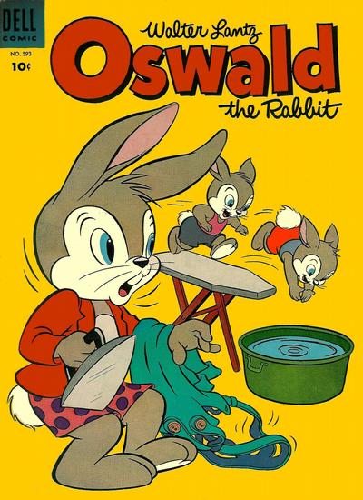 Cover for Four Color (Dell, 1942 series) #593 - Walter Lantz Oswald the Rabbit