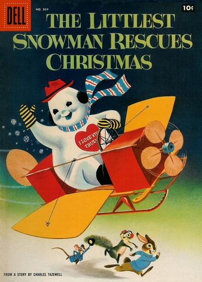 Cover for Four Color (Dell, 1942 series) #864 - The Littlest Snowman Rescues Christmas