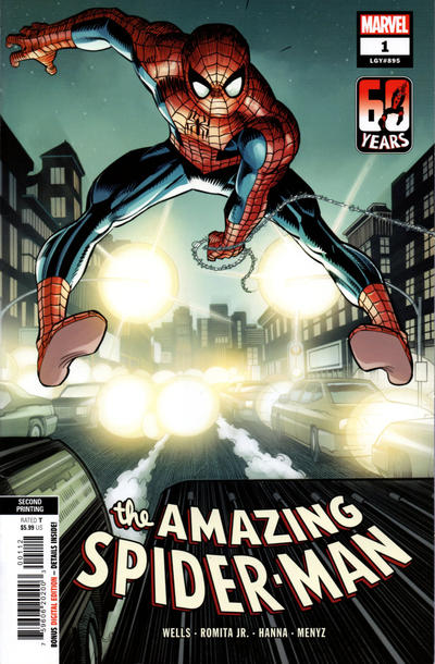 Cover for The Amazing Spider-Man (Marvel, 2022 series) #1 (895) [Second Printing - John Romita Jr. Cover]