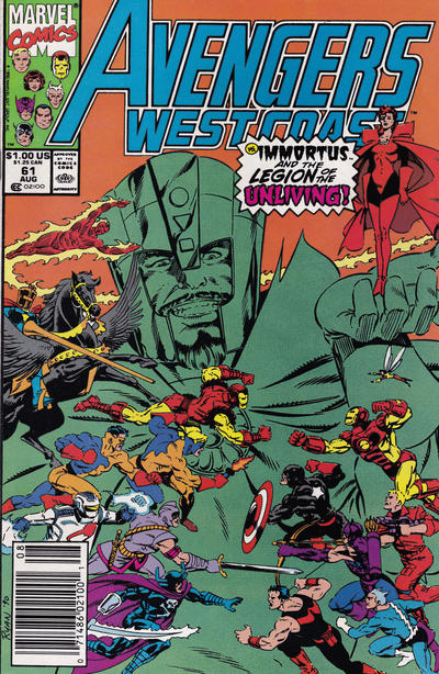 Cover for Avengers West Coast (Marvel, 1989 series) #61 [Mark Jewelers]