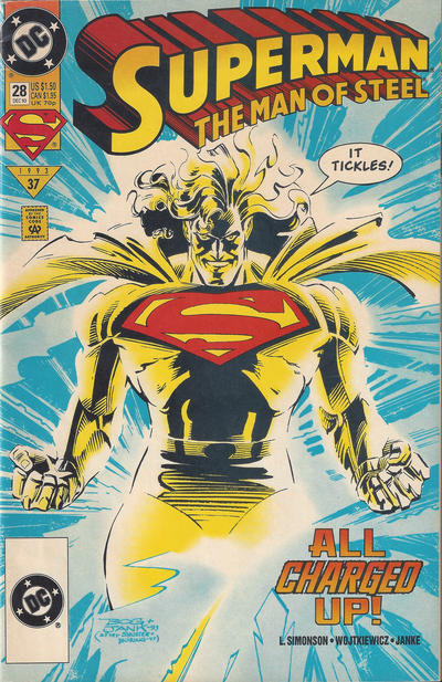 Cover for Superman: The Man of Steel (DC, 1991 series) #28 [DC Bullet Logo Corner Box]
