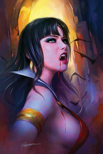Cover for Vampirella (Dynamite Entertainment, 2019 series) #21 [Limited Edition Virgin Cover Shannon Maer]