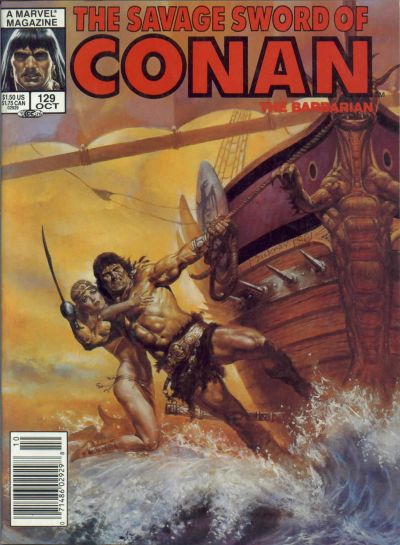 Cover for The Savage Sword of Conan (Marvel, 1974 series) #129 [Newsstand]