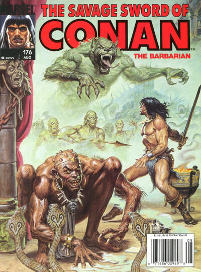 Cover for The Savage Sword of Conan (Marvel, 1974 series) #176 [Newsstand]