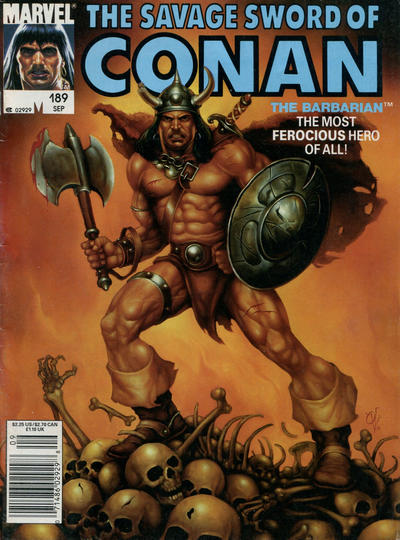 Cover for The Savage Sword of Conan (Marvel, 1974 series) #189