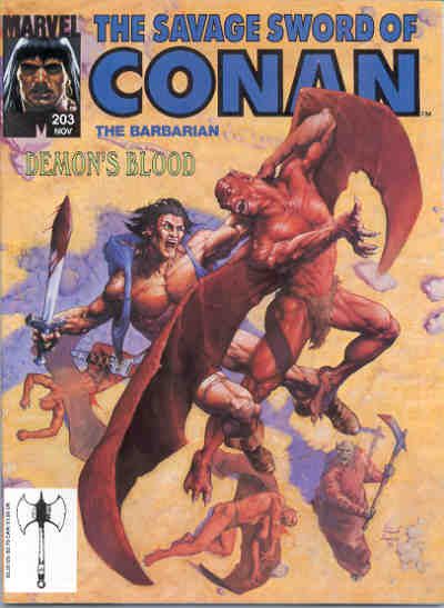 Cover for The Savage Sword of Conan (Marvel, 1974 series) #203 [Direct]