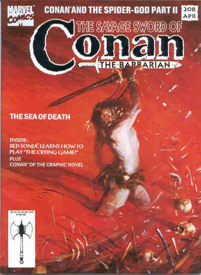Cover for The Savage Sword of Conan (Marvel, 1974 series) #208