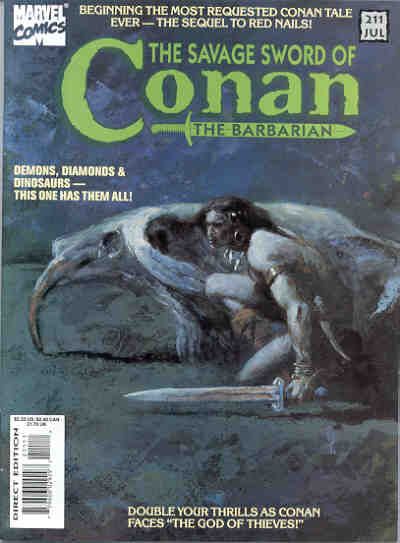 Cover for The Savage Sword of Conan (Marvel, 1974 series) #211 [Direct Edition]