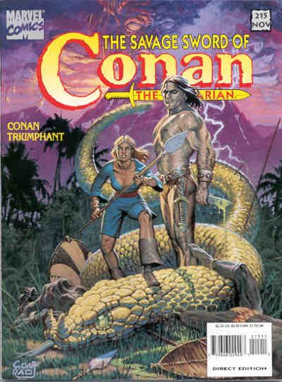 Cover for The Savage Sword of Conan (Marvel, 1974 series) #215