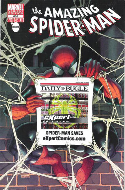 Cover for The Amazing Spider-Man (Marvel, 1999 series) #666 [Variant Edition - eXpertComics.com Bugle Exclusive]