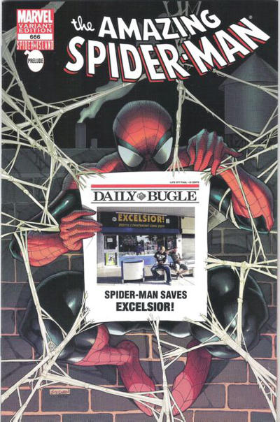 Cover for The Amazing Spider-Man (Marvel, 1999 series) #666 [Variant Edition - Excelsior! Bugle Exclusive]