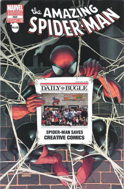 Cover for The Amazing Spider-Man (Marvel, 1999 series) #666 [Variant Edition - Creative Comics Bugle Exclusive]