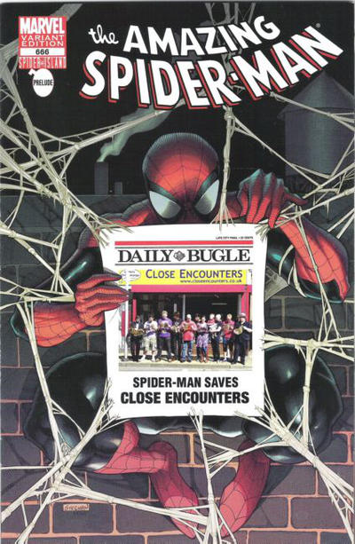 Cover for The Amazing Spider-Man (Marvel, 1999 series) #666 [Variant Edition - Close Encounters Bugle Exclusive]