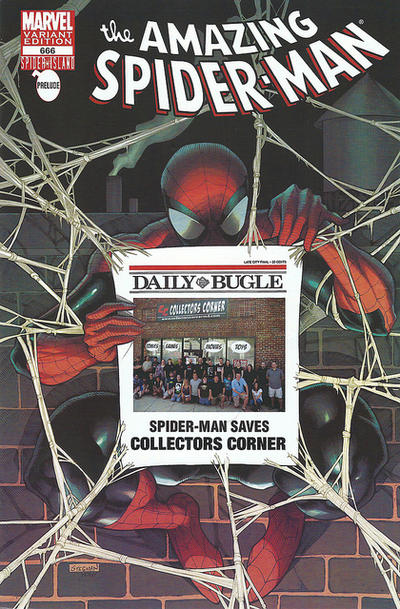Cover for The Amazing Spider-Man (Marvel, 1999 series) #666 [Variant Edition - Collectors Corner Bugle Exclusive]