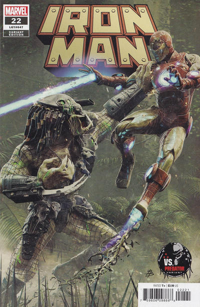 Cover for Iron Man (Marvel, 2020 series) #22 (647) [Björn Barends 'Predator Variant']