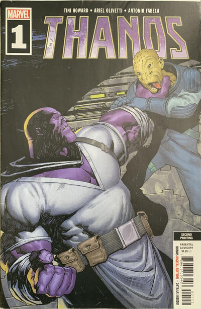 Cover for Thanos (Marvel, 2019 series) #1 [Second Printing - Ariel Olivetti]
