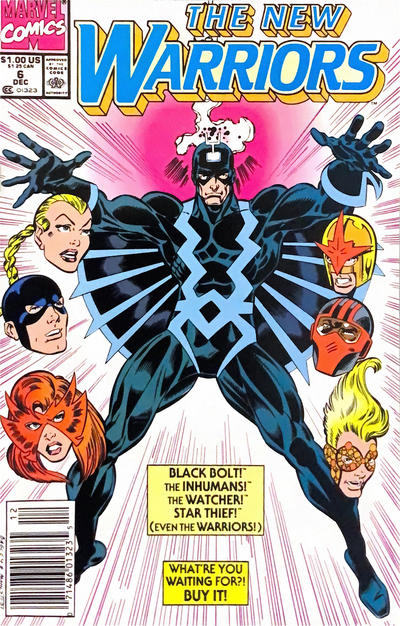 Cover for The New Warriors (Marvel, 1990 series) #6 [Newsstand]
