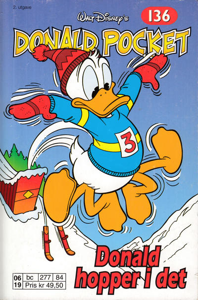 Cover for Donald Pocket (Hjemmet / Egmont, 1968 series) #136 - Donald hopper i det [2. utgave bc 277 84]