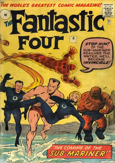 Cover for Fantastic Four (Marvel, 1961 series) #4 [British]